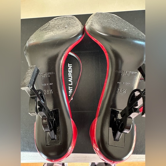 Saint Laurent Red and black Opyum Logo high heel - Picture 4 of 7